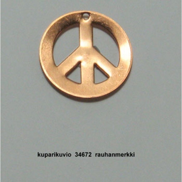 Copper Silhouette Peace Sign 25mm